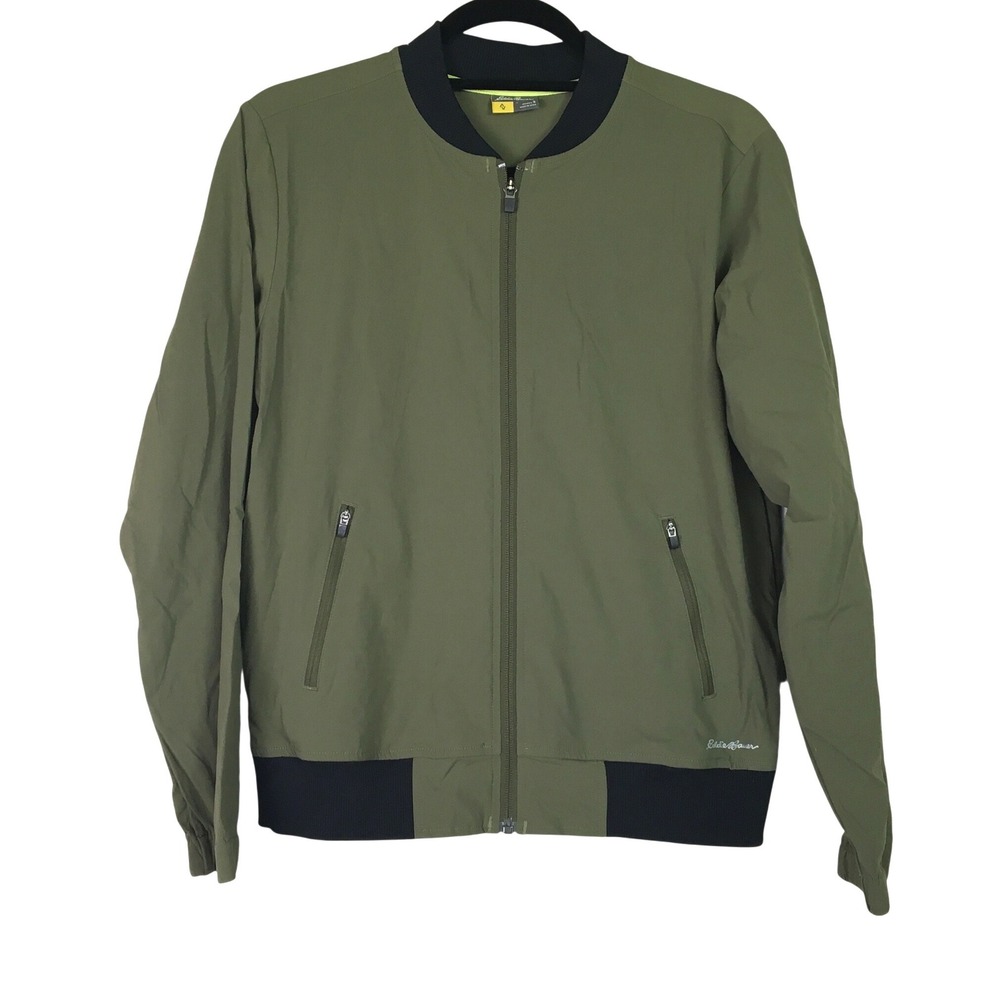 Eddie Bauer Lightweight Full Zip Voyager Bomber Jacket S Green